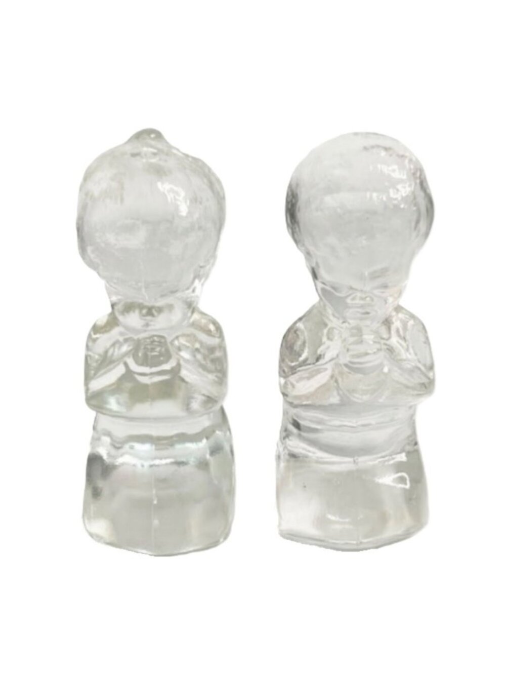 Vintage Fenton Glass Praying Children Set with Custom Wood Slide-Top Gift Box -